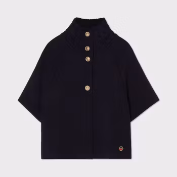 Busnel - LISALOU CABLEKNIT COLLAR CAPE - MARINE