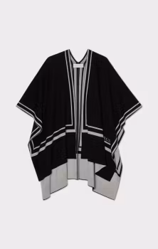 Busnel - GARBO PONCHO - SVART/CRÈMEVIT