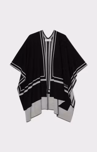 Busnel - GARBO PONCHO - SVART/CRÈMEVIT