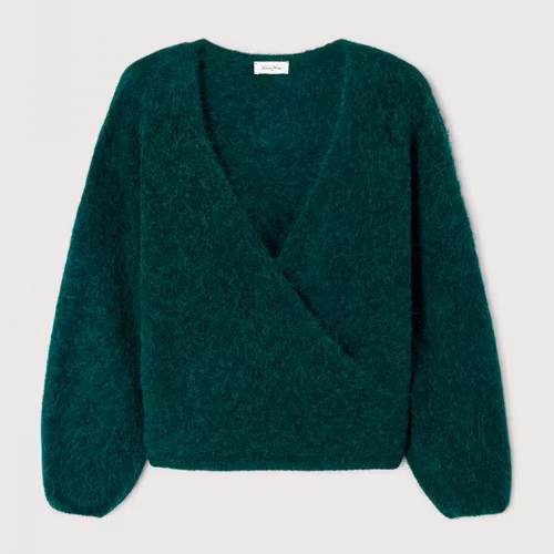 American Vintage - WOMEN'S JUMPER NUNY - BLACK MARBLED CYPRESS