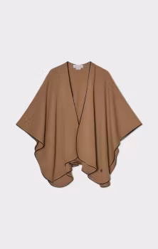 Busnel - MIO PONCHO PIPING - Ljusbrun/Svart