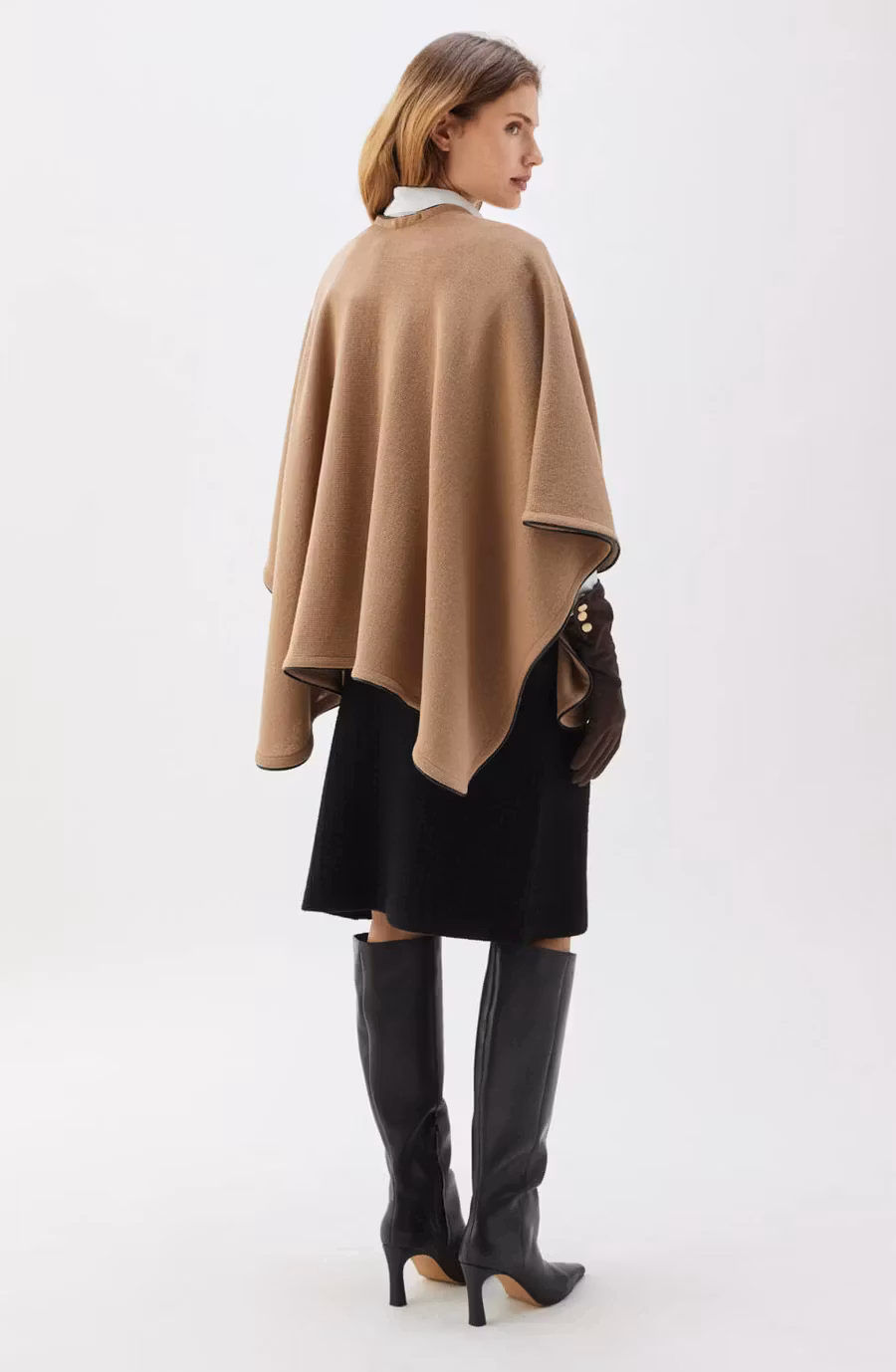 Busnel - MIO PONCHO PIPING - Ljusbrun/Svart