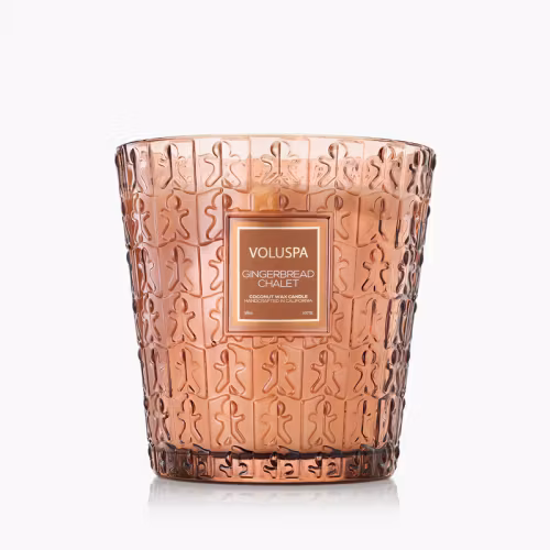 VOLUSPA - Gingerbread Chalet Large Glass Jar with lid