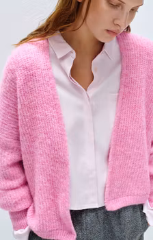 American Vintage - WOMEN'S CARDIGAN EAST -  BUBBLE PINK MARLED