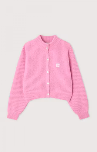 American Vintage - WOMEN'S CARDIGAN EAST - BUBBLE PINK MARLED