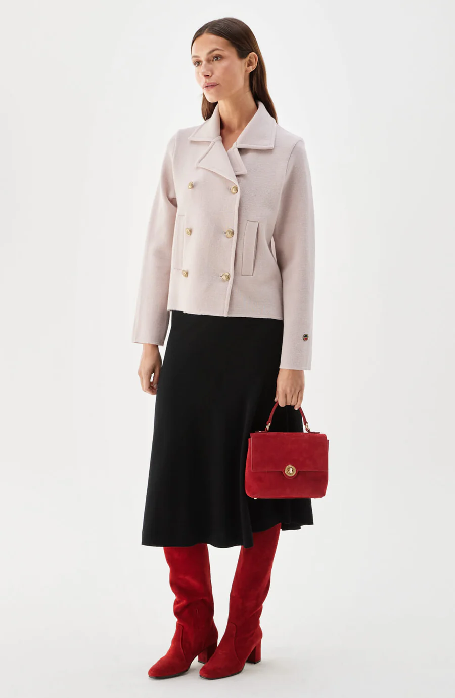 Busnel - INDRA STICKAD JACKA I ULL - LJUSROSA