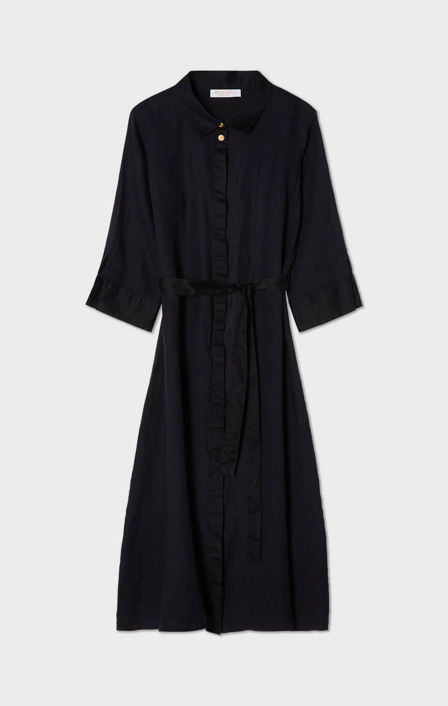 Busnel - NALA MIDIKLÄNNING I LINNE - MÖRKBLÅ