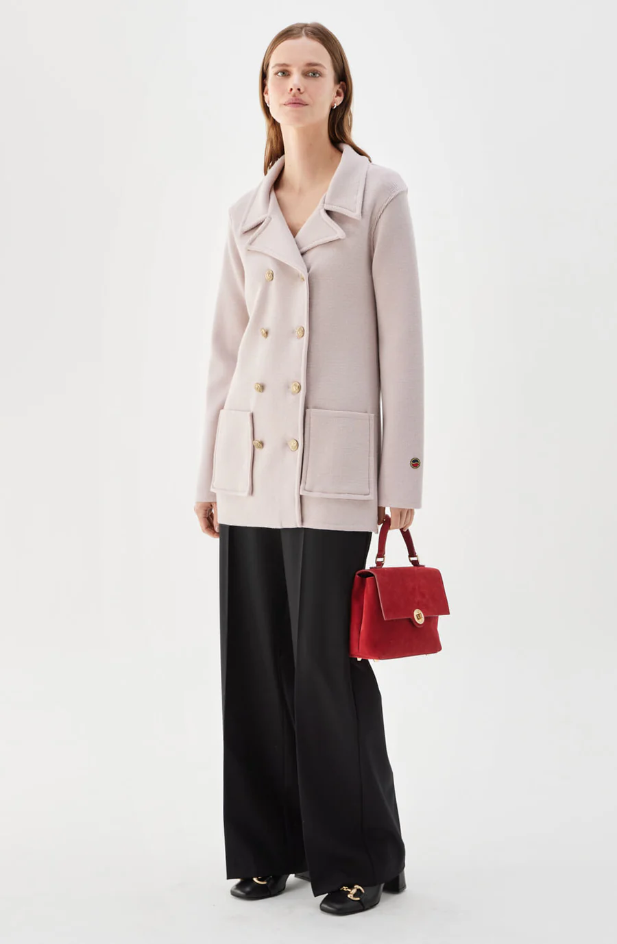 Busnel - VICTORIA STICKAD JACKA I ULL - LJUSROSA