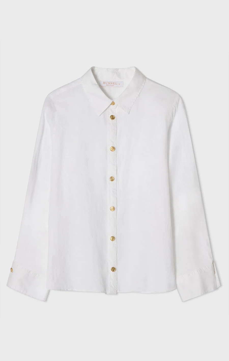 Busnel - NENNE LÅNGÄRMAD LINNESKJORTA - VIT