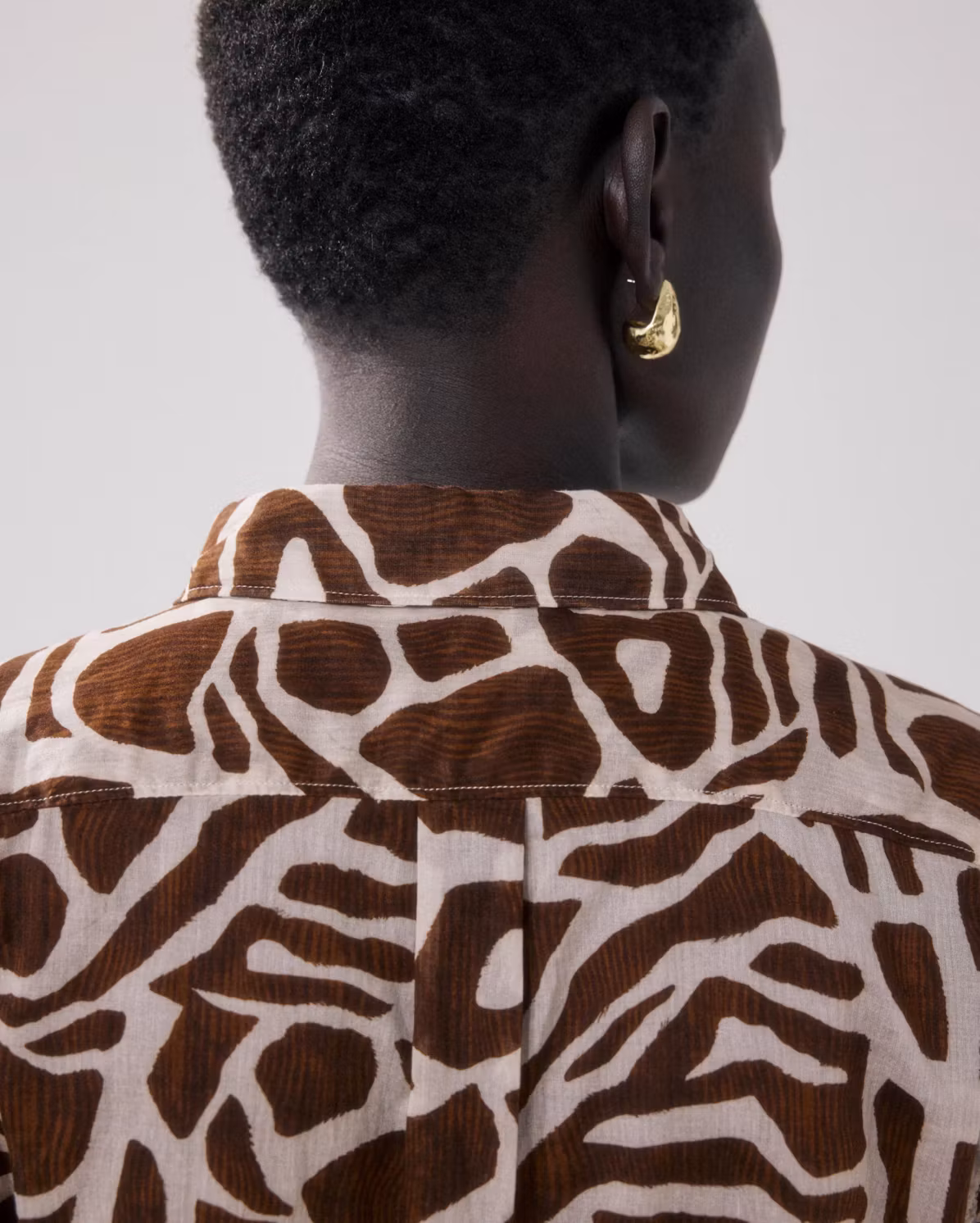 Hartford - CORAZON SHIRT - CORAZON WOMEN'S BEIGE & BROWN PRINTED COTTON SHIRT