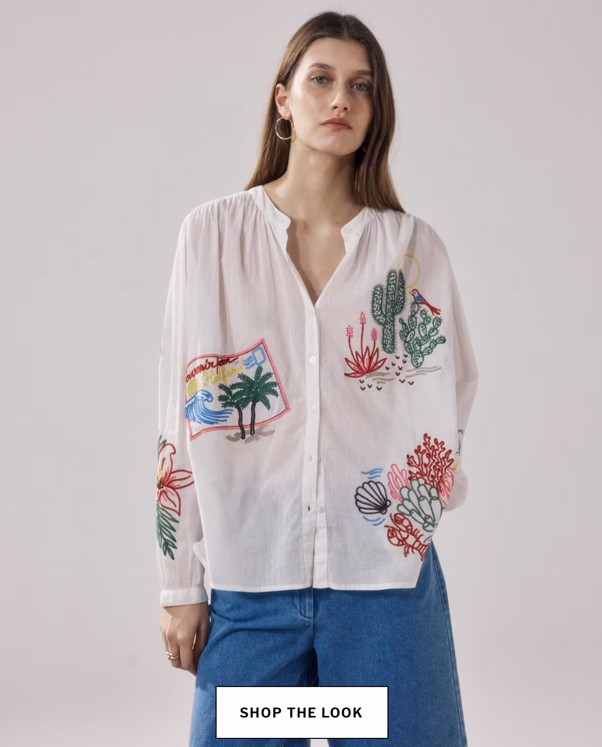 Hartford - CAMICIA DONNE VOILE DI COTONE ECRU CIELO