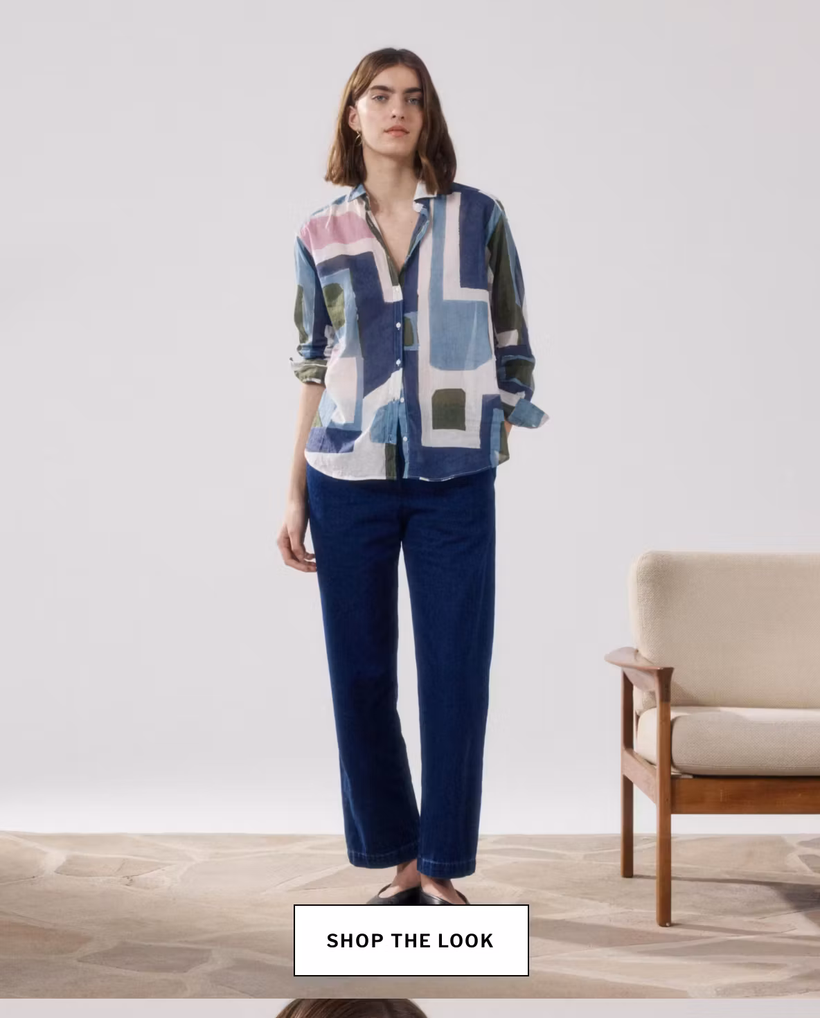 Hartford - CHARLOT SHIRT - White & Blue