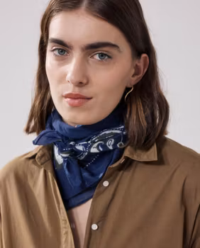 Hartford - BANDANA PAISLEY - BANDANA FEMME EN COTON BLEU INDIGO PAISLEY