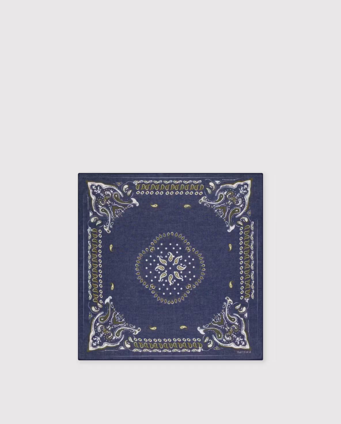 Hartford - BANDANA HIBISCUS - BANDANA FEMME EN COTON BLEU & ORANGE HIBISCUS