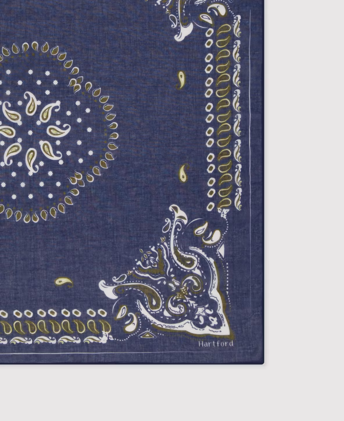 Hartford - BANDANA HIBISCUS - BANDANA FEMME EN COTON BLEU & ORANGE HIBISCUS