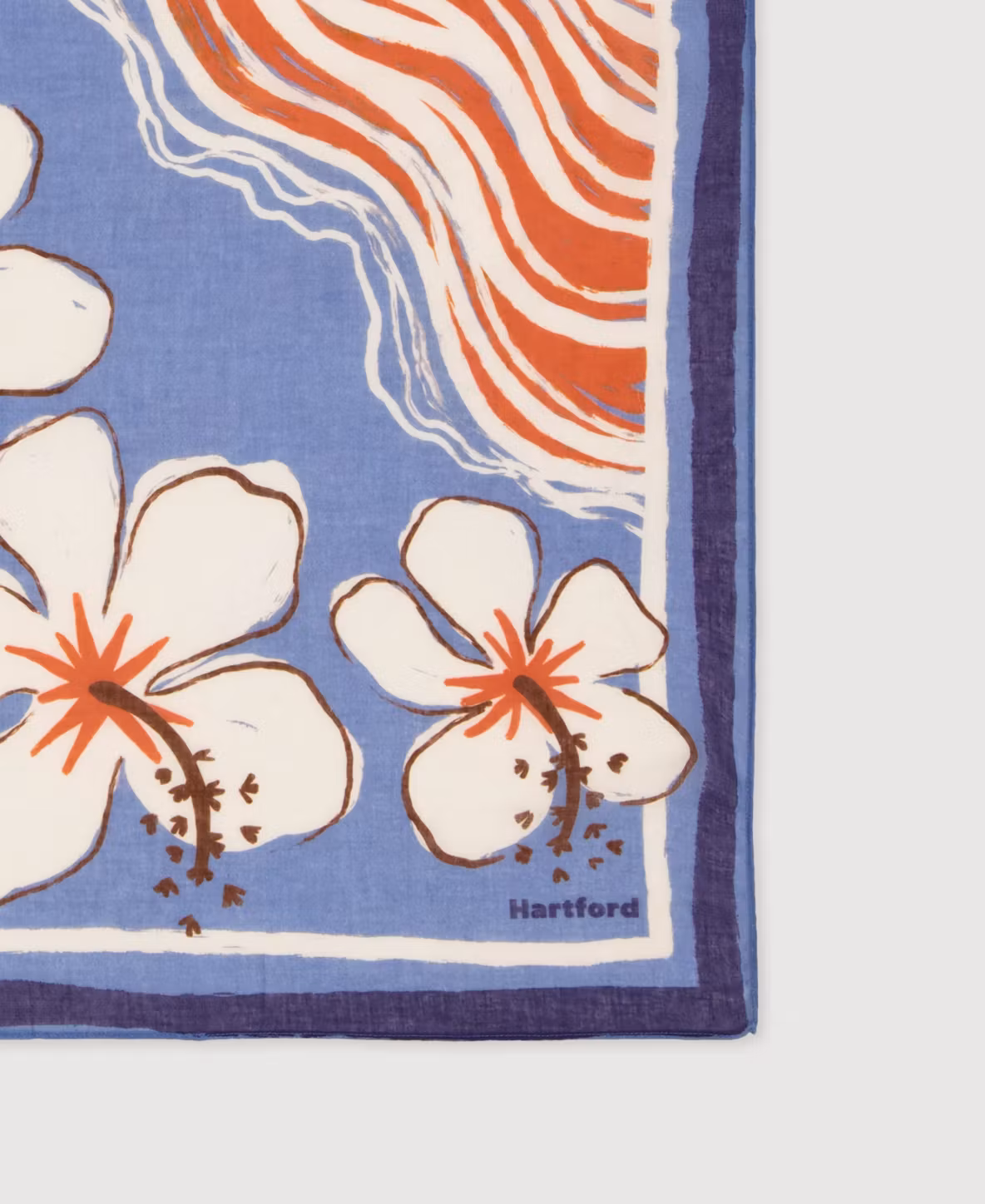 Hartford - BANDANA HIBISCUS - BANDANA FEMME EN COTON ROSE HIBISCUS