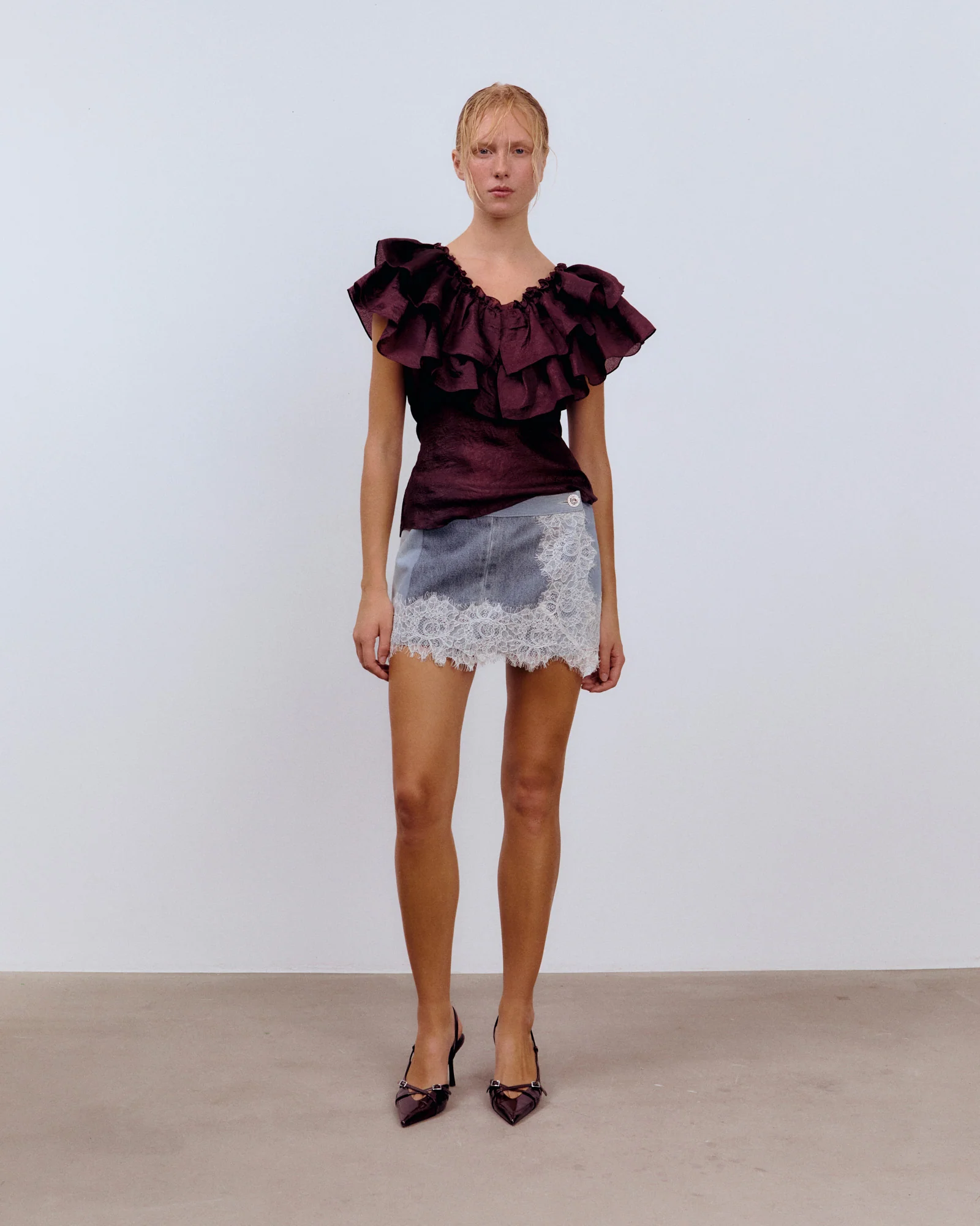 Ida Sjöstedt - Eyra Top Silky Crepe - Burgundy