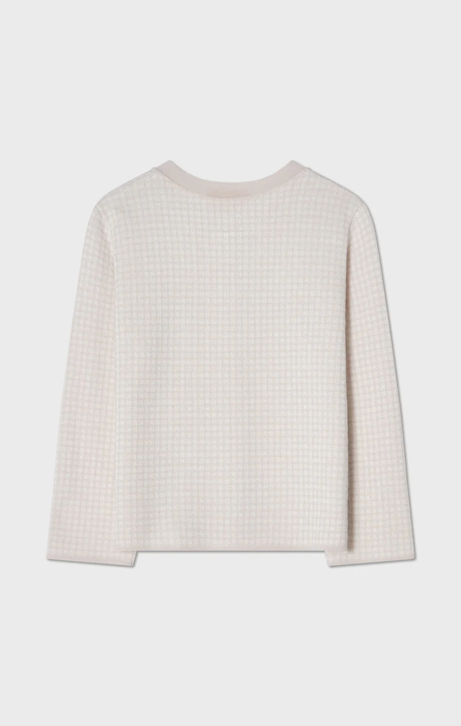 Busnel - ELLE - KORT RUTIG STICKAD JACKA I ULL - LJUSROSA