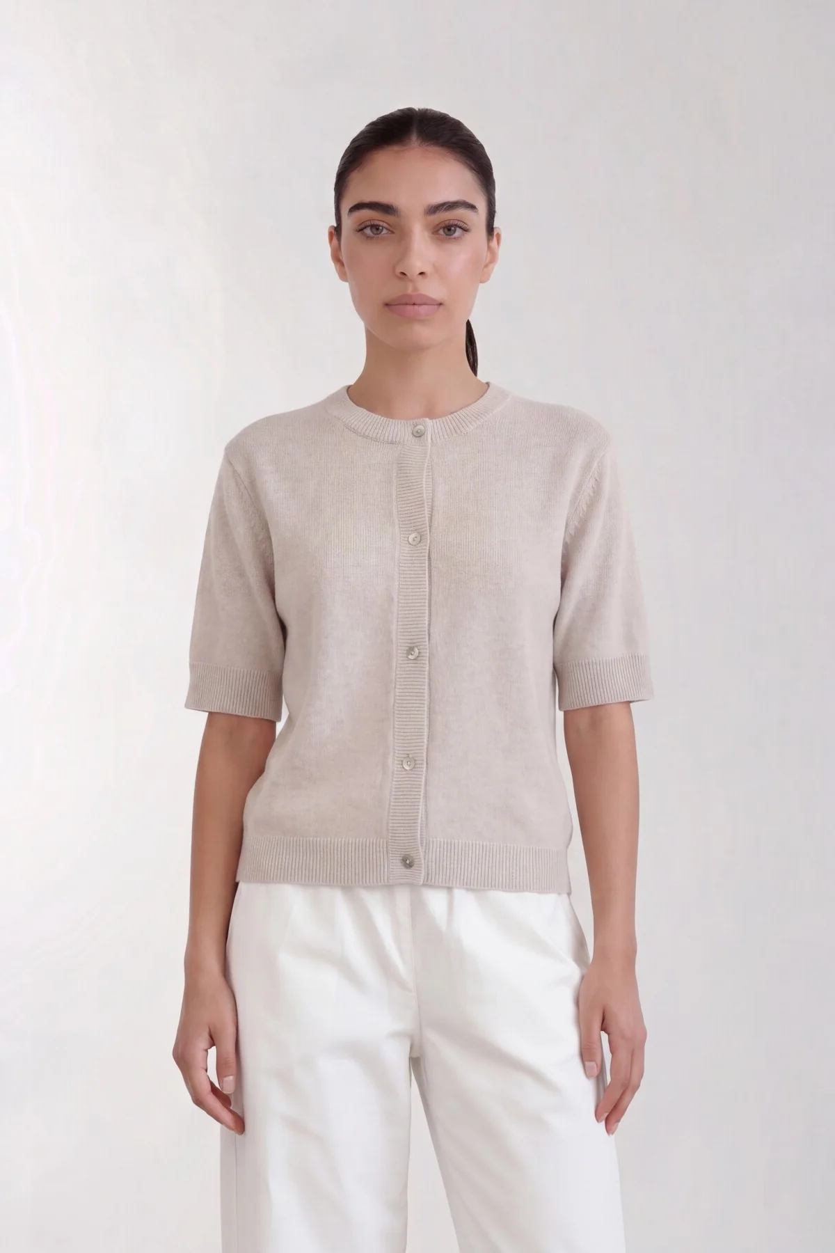 Levete Room - LR-ELOISE 19 Cardigan - Sand