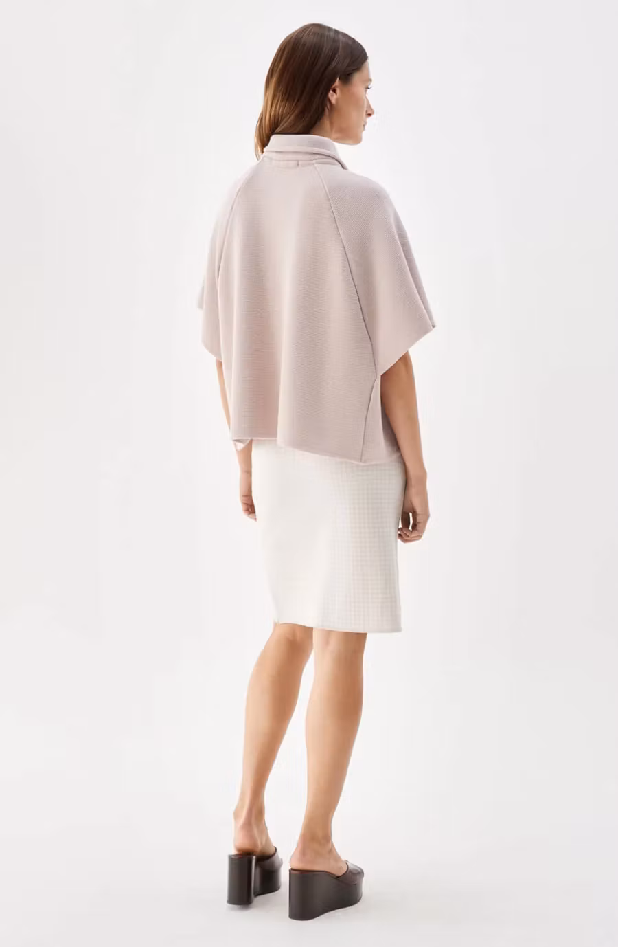Busnel - GERTRUDE STICKAD CAPE I ULL - Light rose