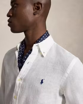 Polo Ralph Lauren - Skjorta i linne vit - Slim fit