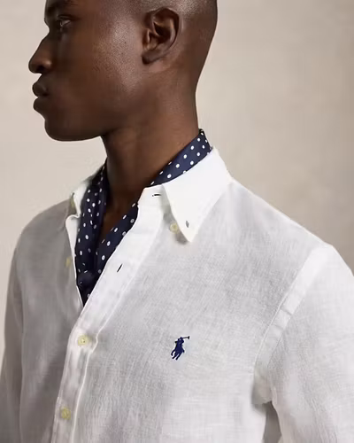 Polo Ralph Lauren - Skjorta i linne vit - Slim fit