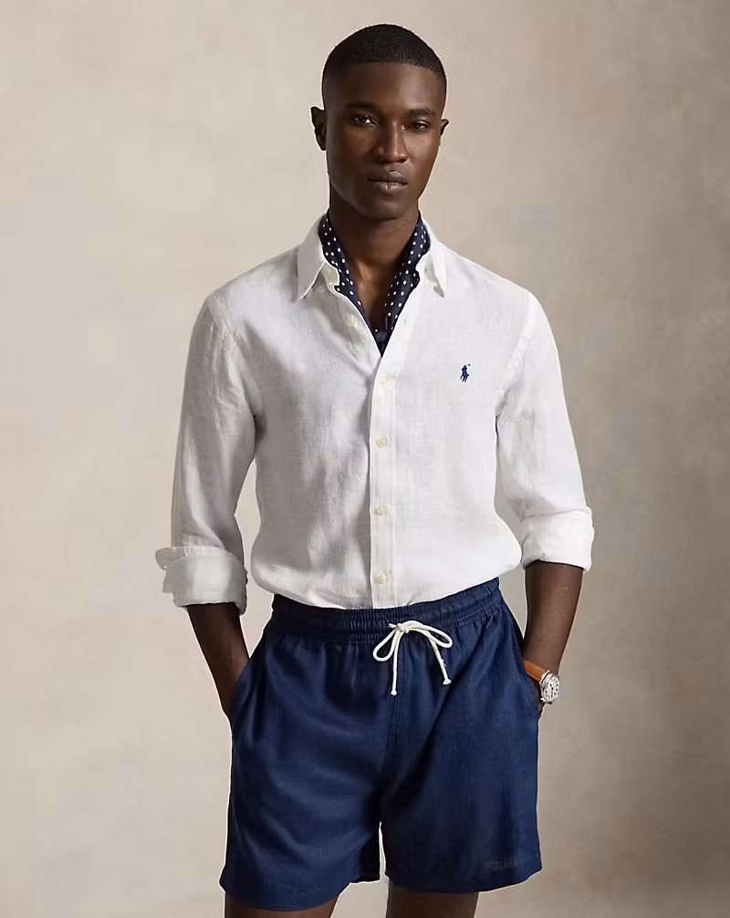 Polo Ralph Lauren - Skjorta i linne vit - Slim fit