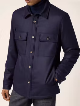 Polo Ralph Lauren - Overshirt in Midnight Blue Vitale Barberis Canonico Comfort Flannel