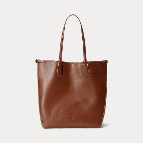 Polo Ralph Lauren -Bellport vertikal toteväska i läder - Brun