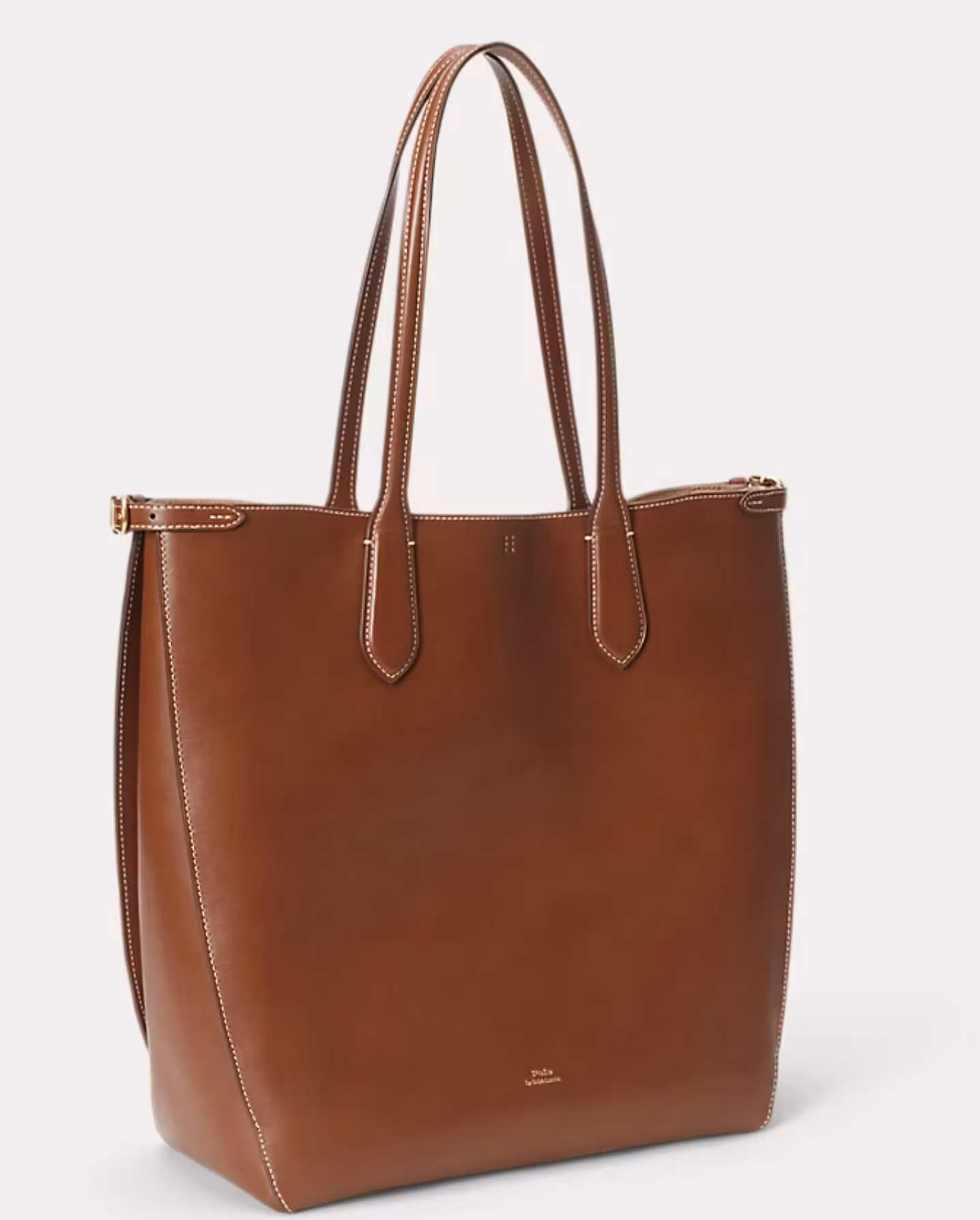 Polo Ralph Lauren -Bellport vertikal toteväska i läder - Brun
