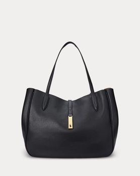 Polo Ralph Lauren - Polo ID Stor handväska i skinn - Black