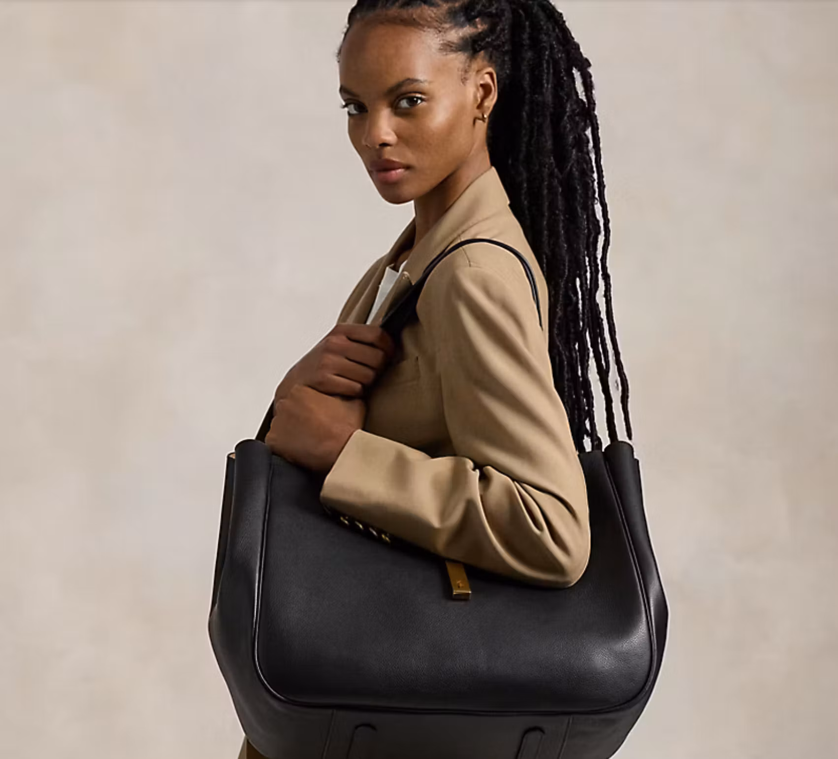 Polo Ralph Lauren - Polo ID Stor handväska i skinn - Black