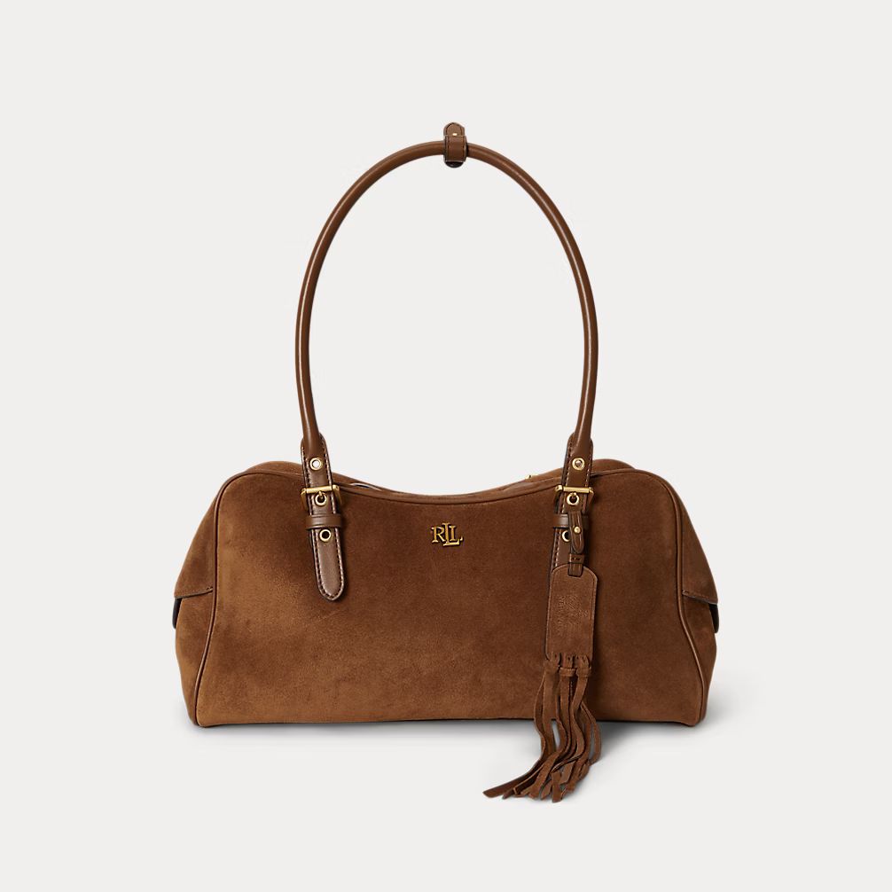 Polo Ralph Lauren - Marcy Large satchelväska i mocka - Brun