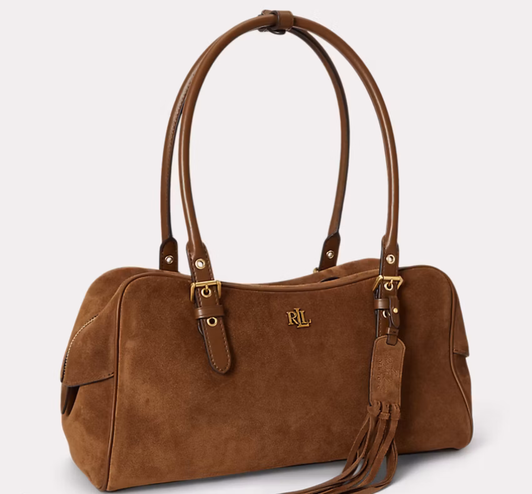 Polo Ralph Lauren - Marcy Large satchelväska i mocka - Brun