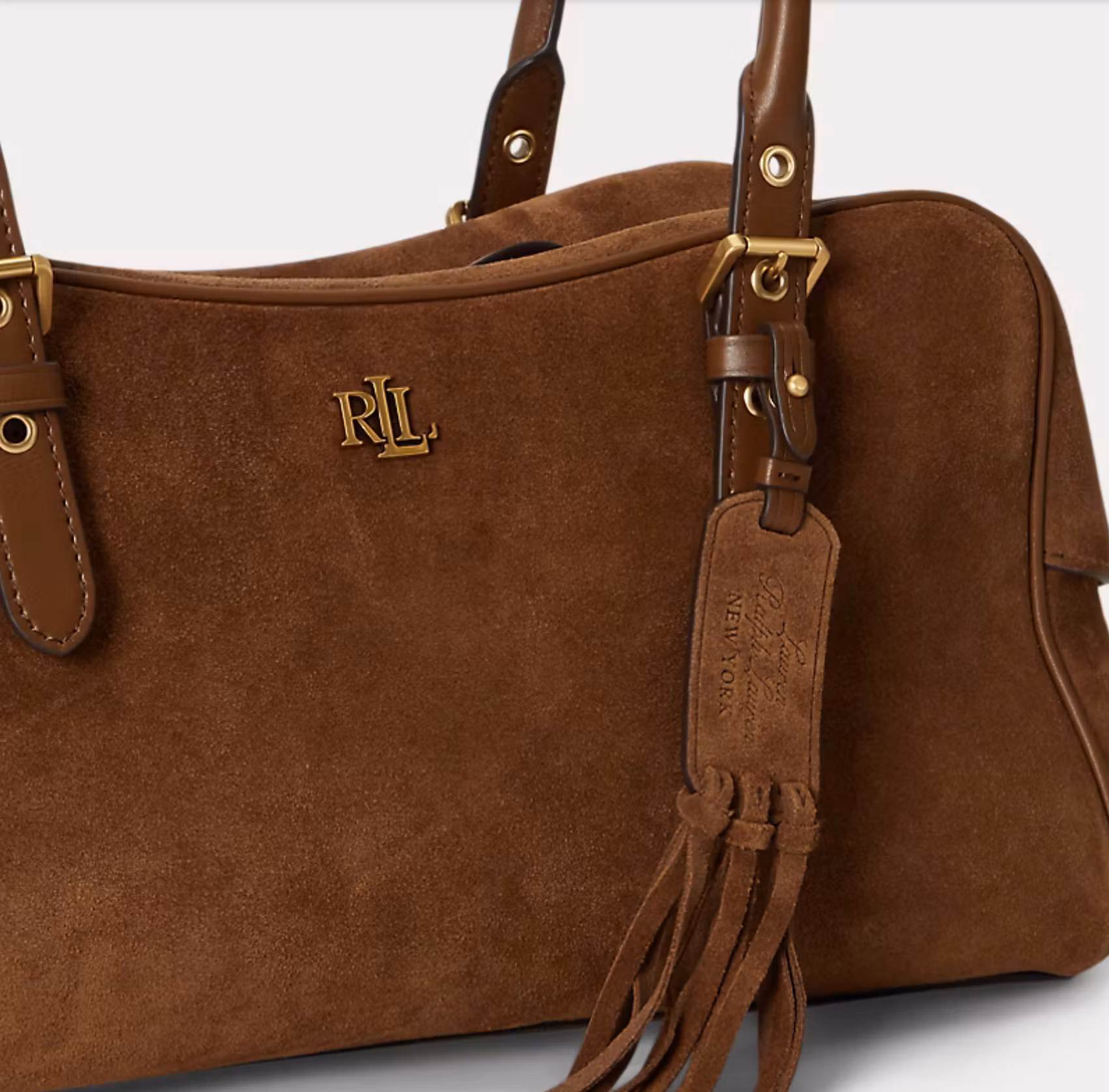 Polo Ralph Lauren - Marcy Large satchelväska i mocka - Brun