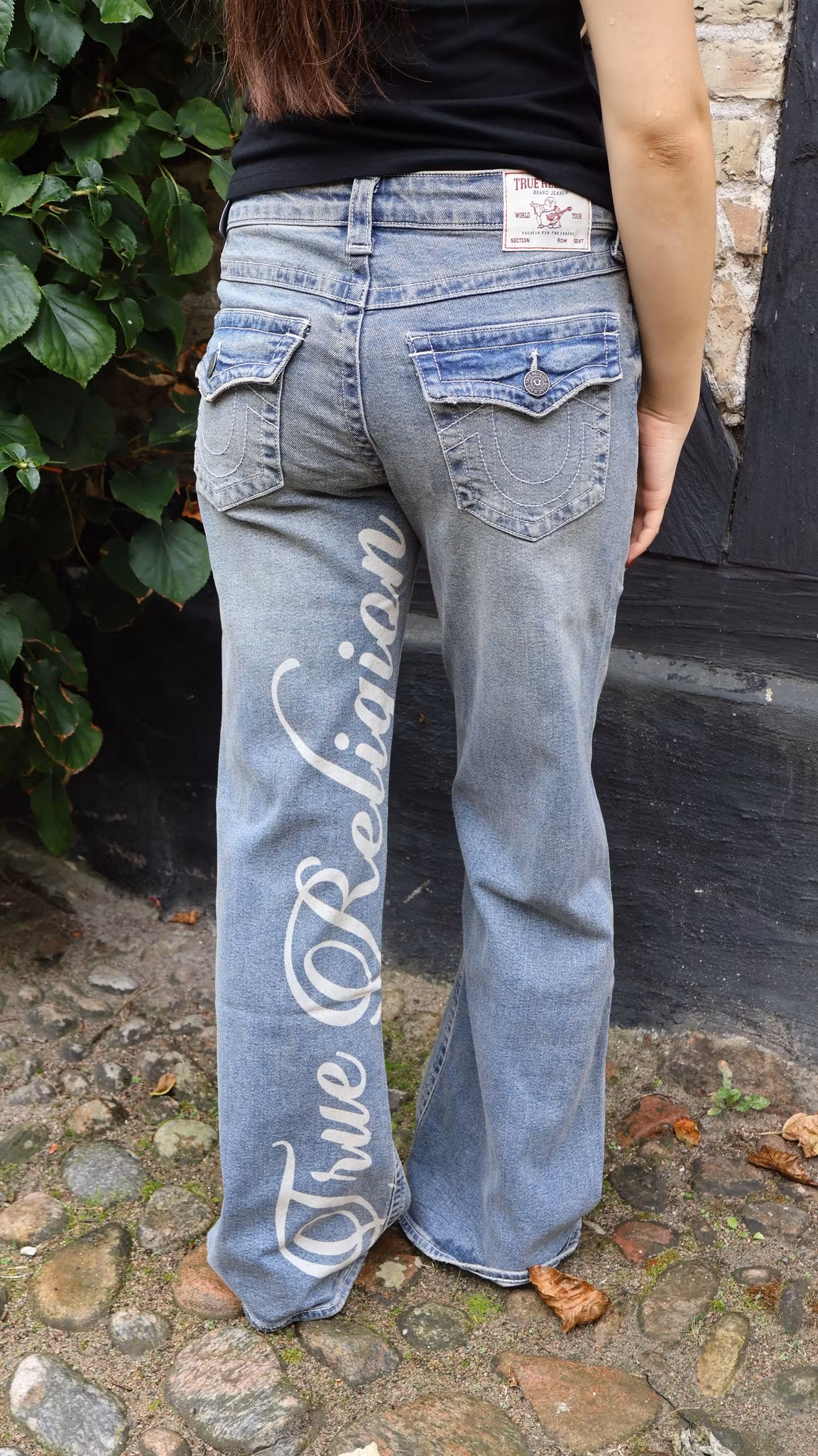 True Religion - SCRIPT TR BOBBI BAGGY FLAP - Ice Veil