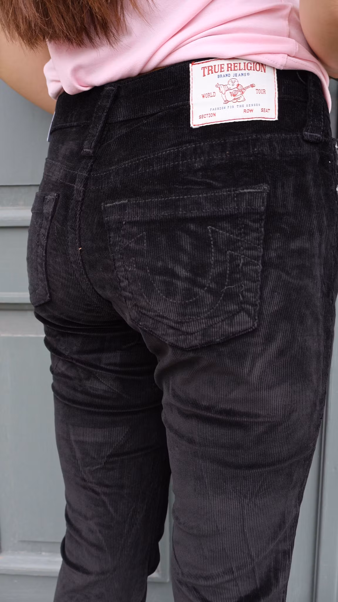 True Religion - BABY CORD BECCA MR BOOTCUT - Jet Black