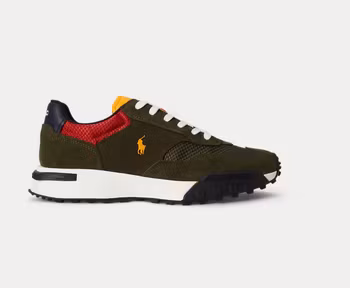 Polo Ralph Lauren - Eldridge sneakers med mockapartier - Estate Olive Multi