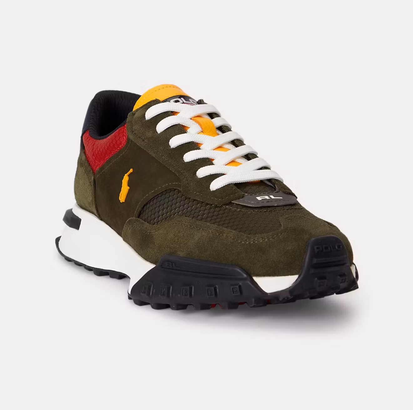Polo Ralph Lauren - Eldridge sneakers med mockapartier - Estate Olive Multi