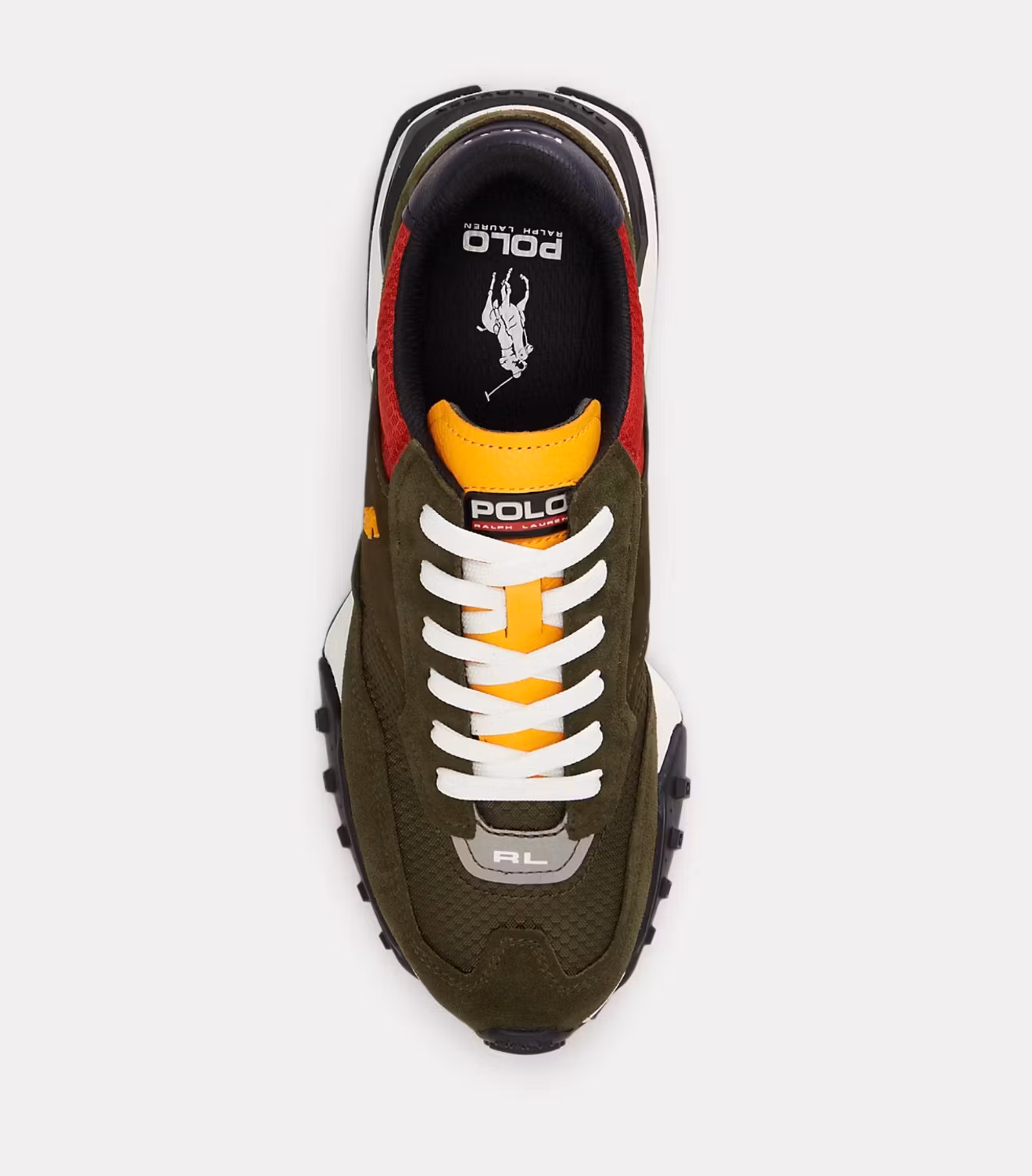 Polo Ralph Lauren - Eldridge sneakers med mockapartier - Estate Olive Multi