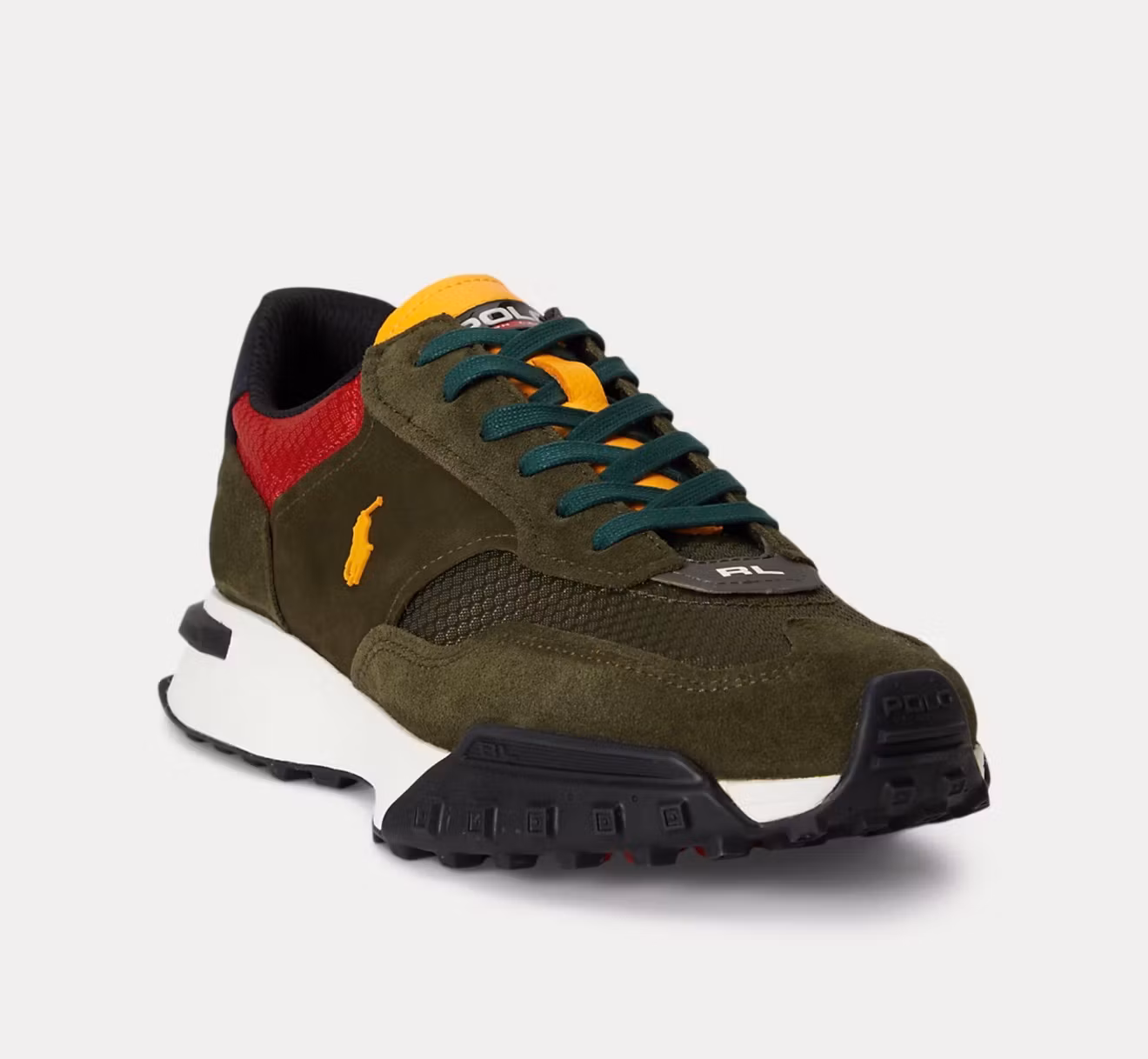Polo Ralph Lauren - Eldridge sneakers med mockapartier - Estate Olive Multi