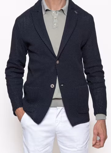 BOB - Stickad kavaj - Navy
