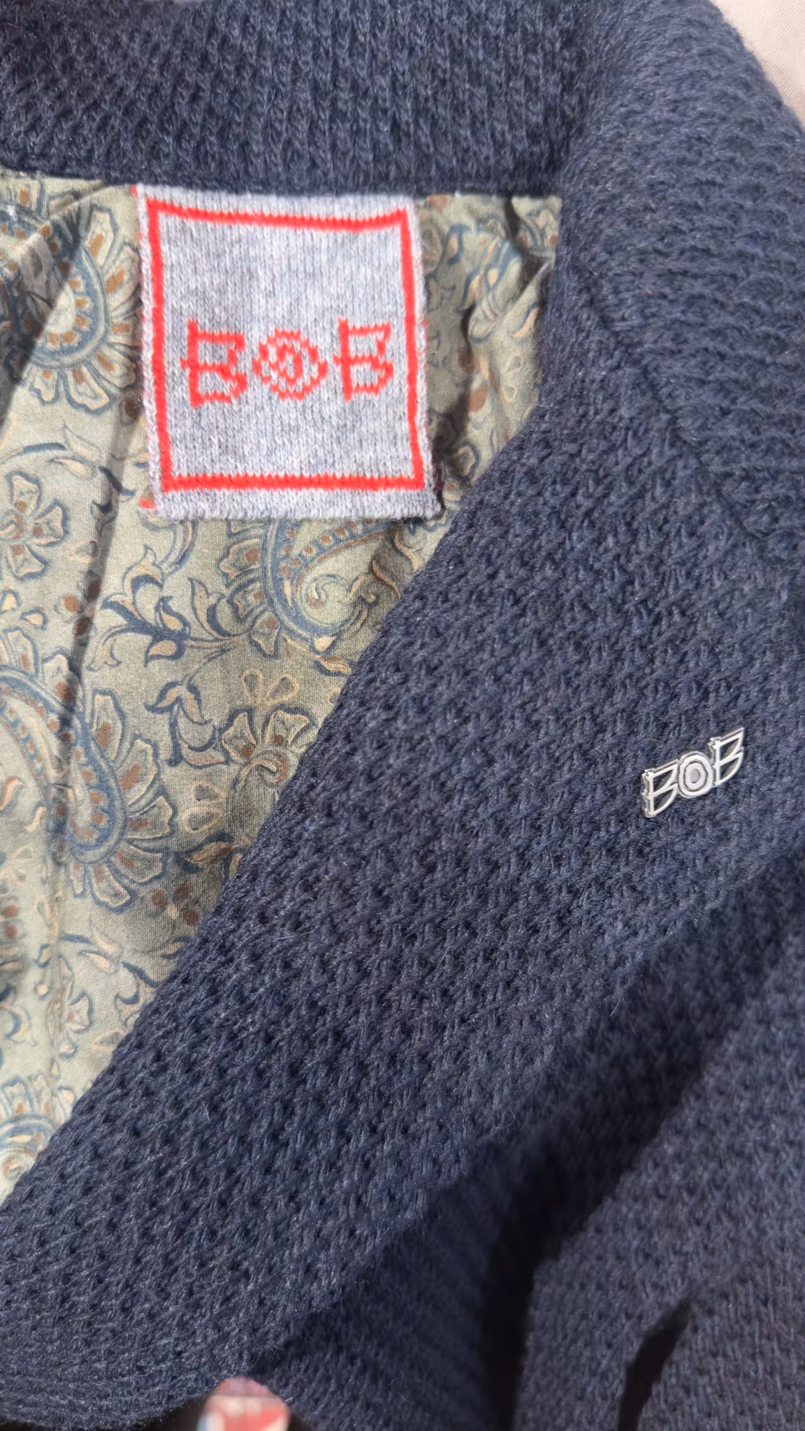 BOB - Stickad kavaj - Navy