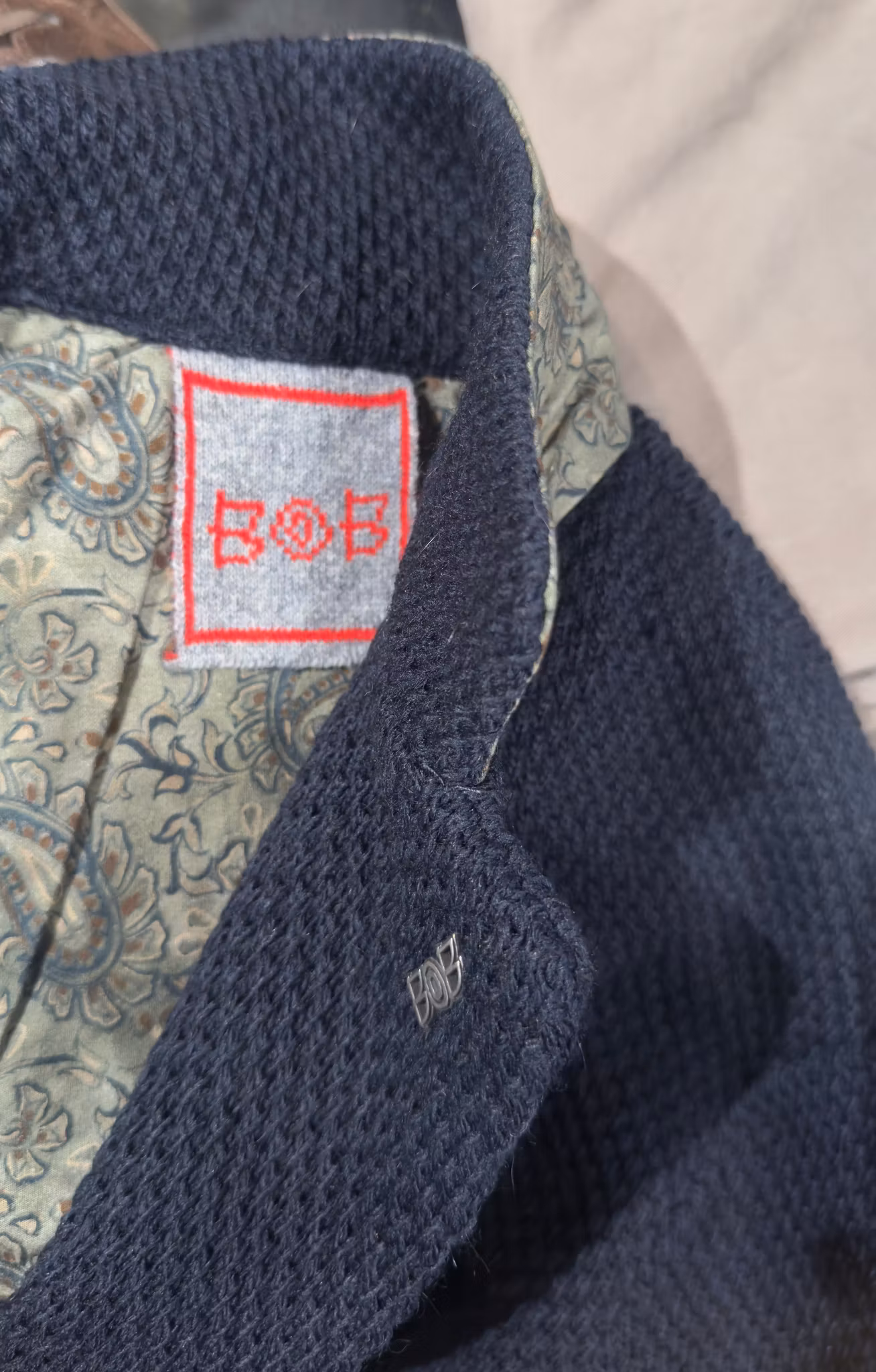 BOB - Stickad kavaj - Navy