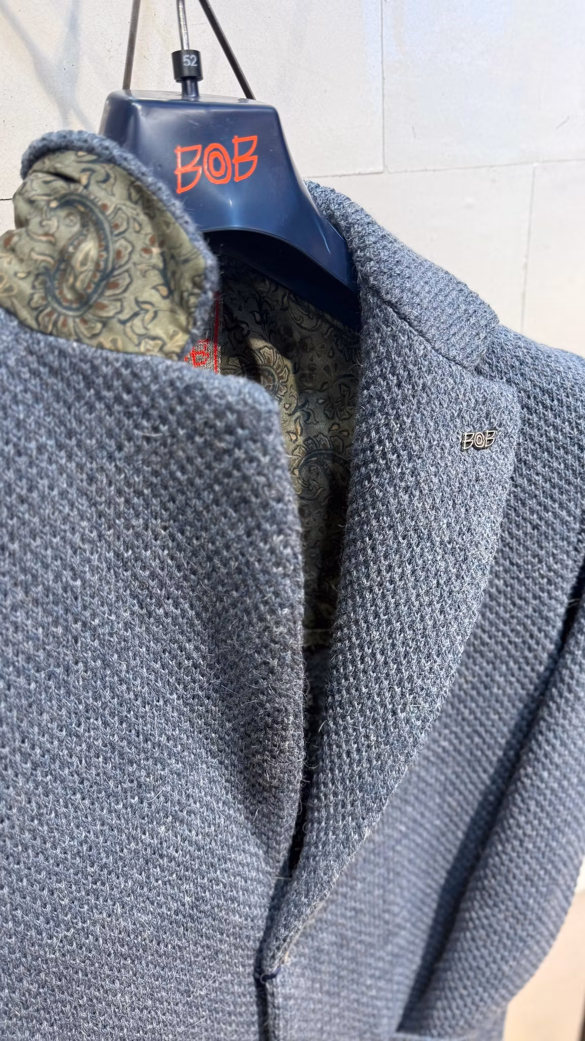 BOB - Stickad kavaj - Soft Navy