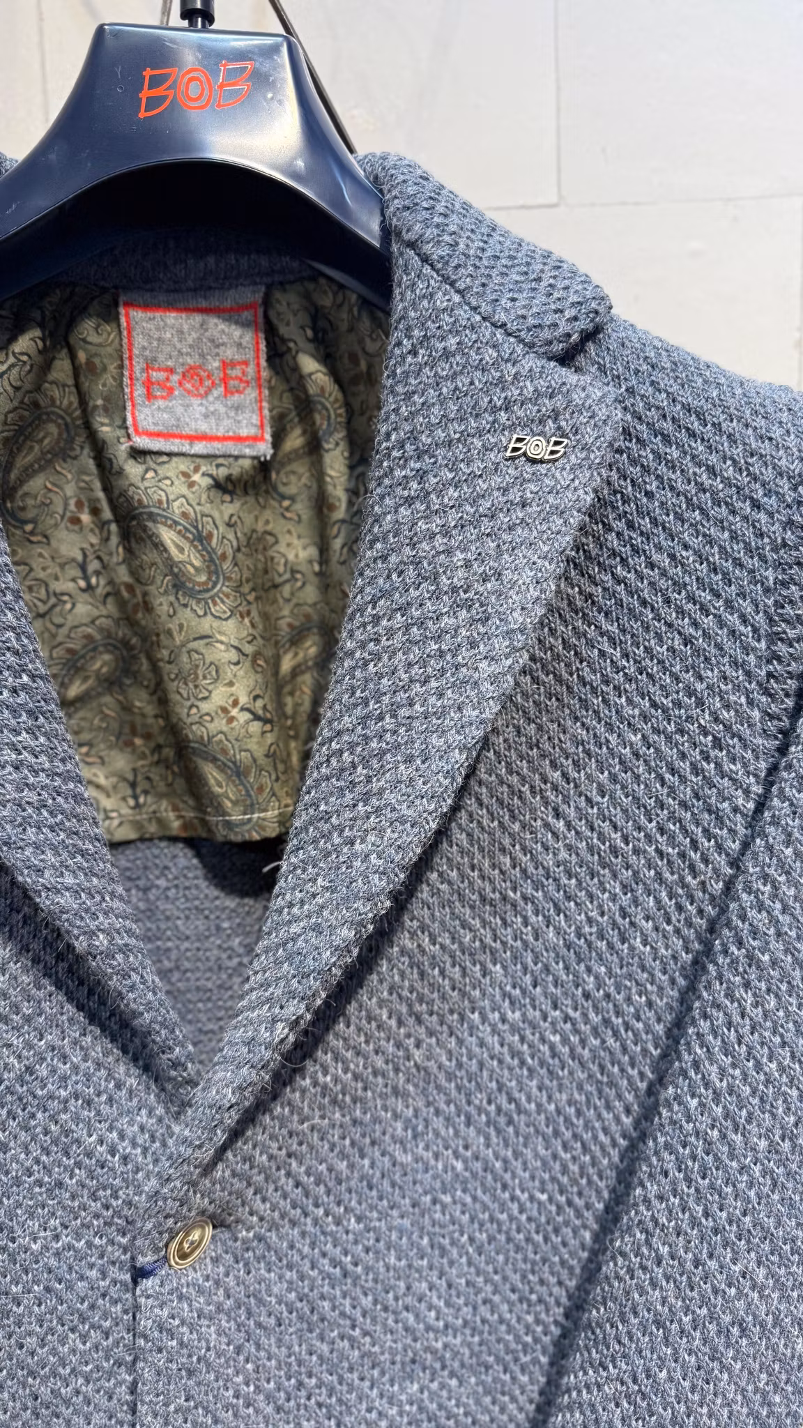 BOB - Stickad kavaj - Soft Navy