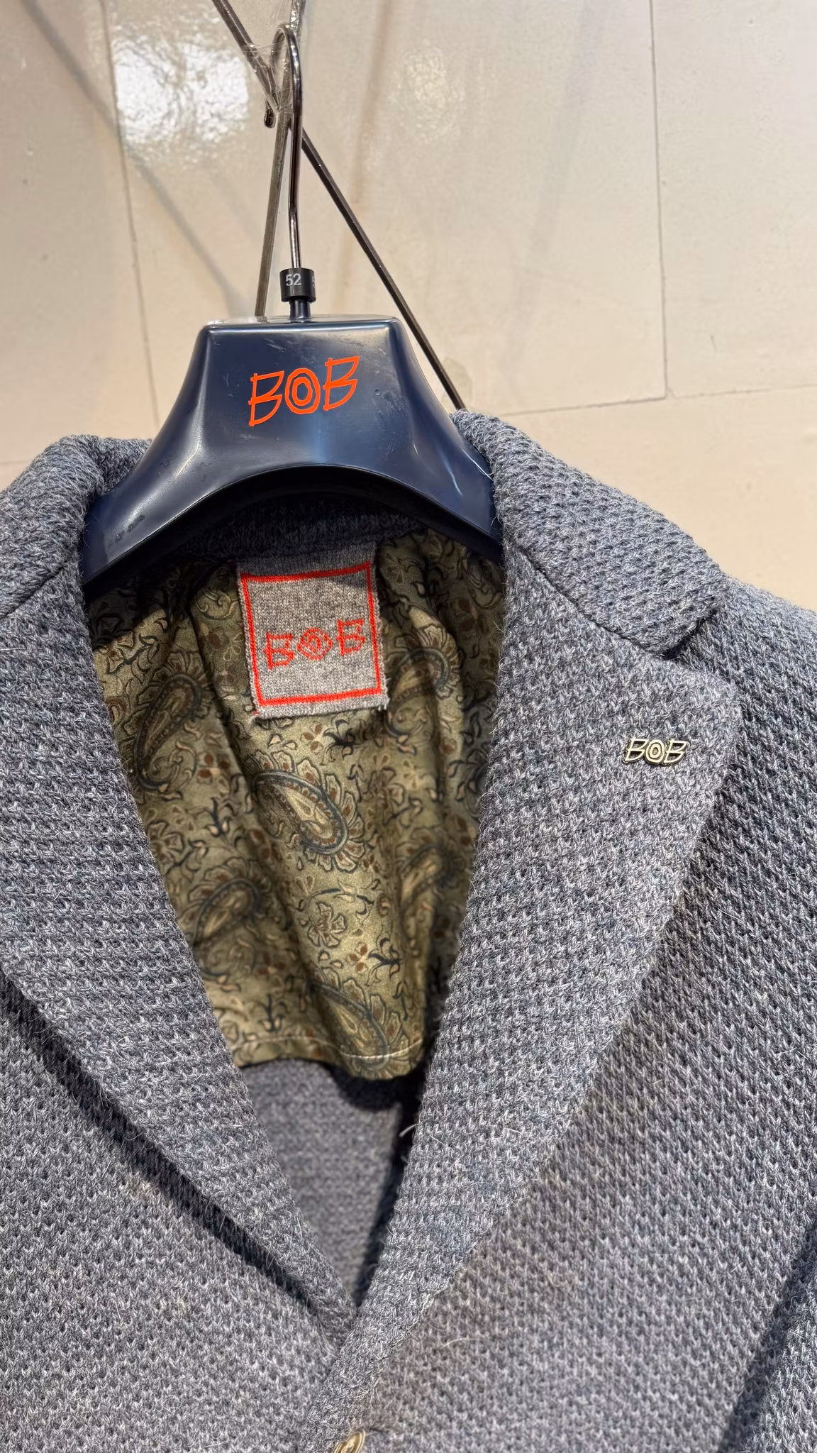 BOB - Stickad kavaj - Soft Navy