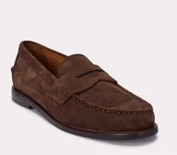 Polo Ralph Lauren - Alston pennyloafer i mocka - Mörkbrun