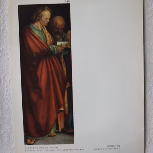 Bibelbild - Evangelisten Johannes och Aposteln Petrus