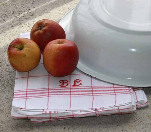 Handduk - Bomull Monogram BL Röd